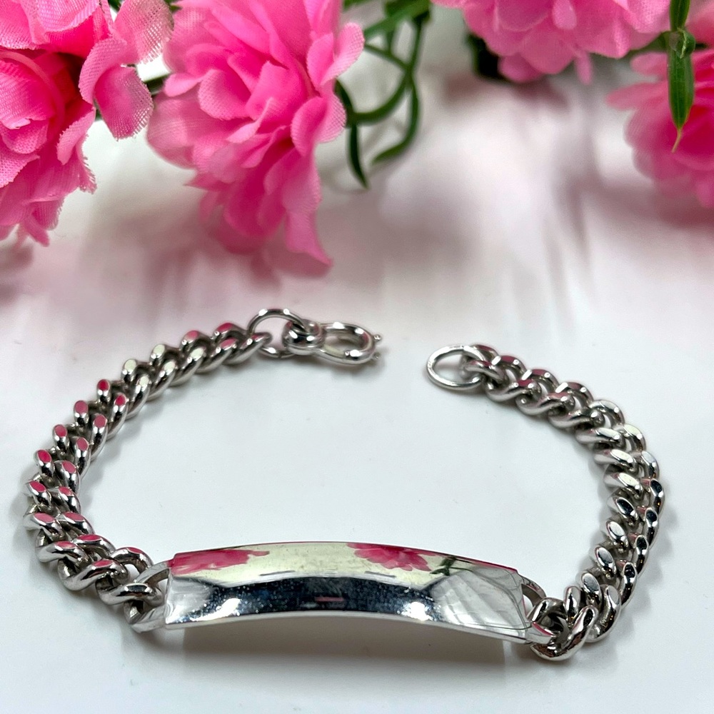 Nickel Silver Signed Vintage Engraveable ID Bracelet No Engravings or Scratches - Picture 2 of 7